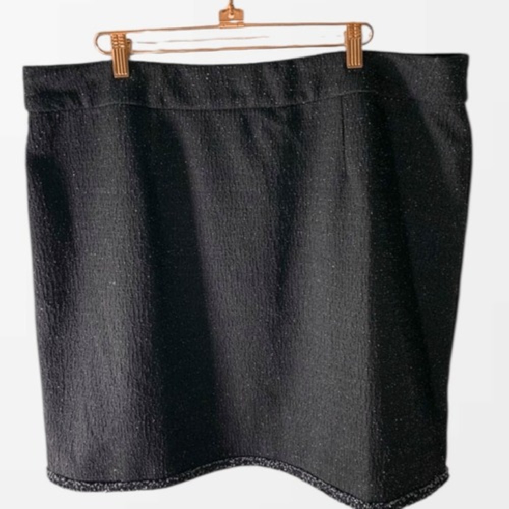 Brand New Lane Bryant Black Tweed Mini Skirt Womens Size 18 Office Career Event - Picture 4 of 16